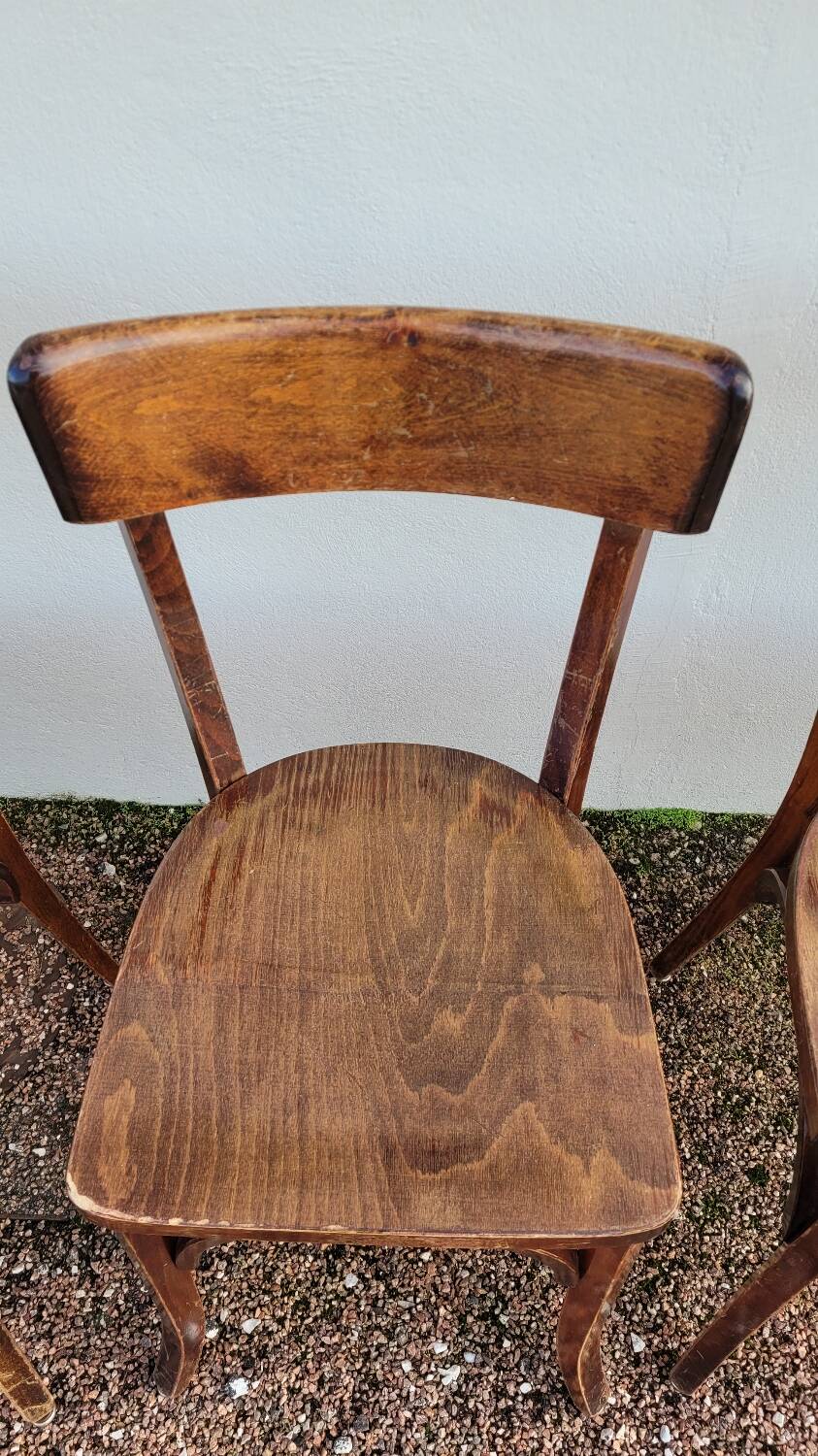 Series of 6 vintage restaurant bistro chairs - 1950s