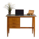 Fully restored Scandinavian desk with grey laminate top