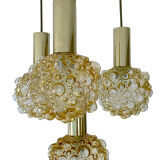 Vintage suspension lamp Limburg, Bubble Glass & Brass, 70s