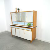 50s vintage kitchen cabinet with brass and formica