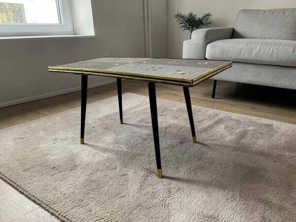 Table basse vintage mosaïque / table d'appoint / table à carreaux