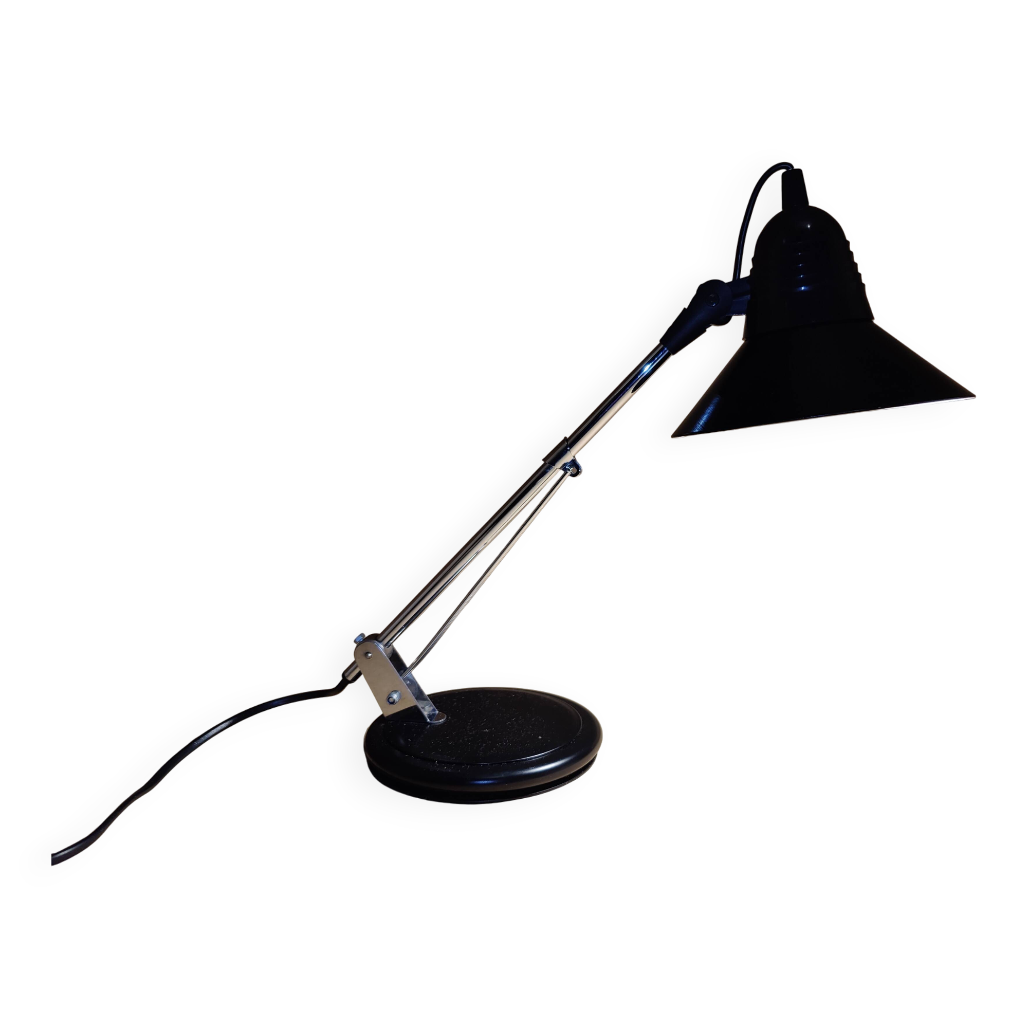 Black desk lamp Aluminor 1980s