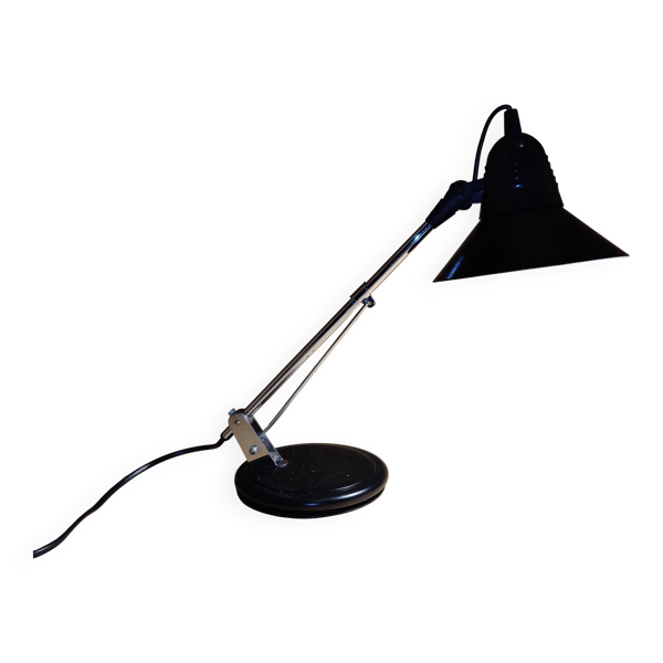 Lampe de bureau noir Aluminor années 80