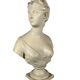 White marble sculpture, bust of Diana after Houdon (1741-1828)