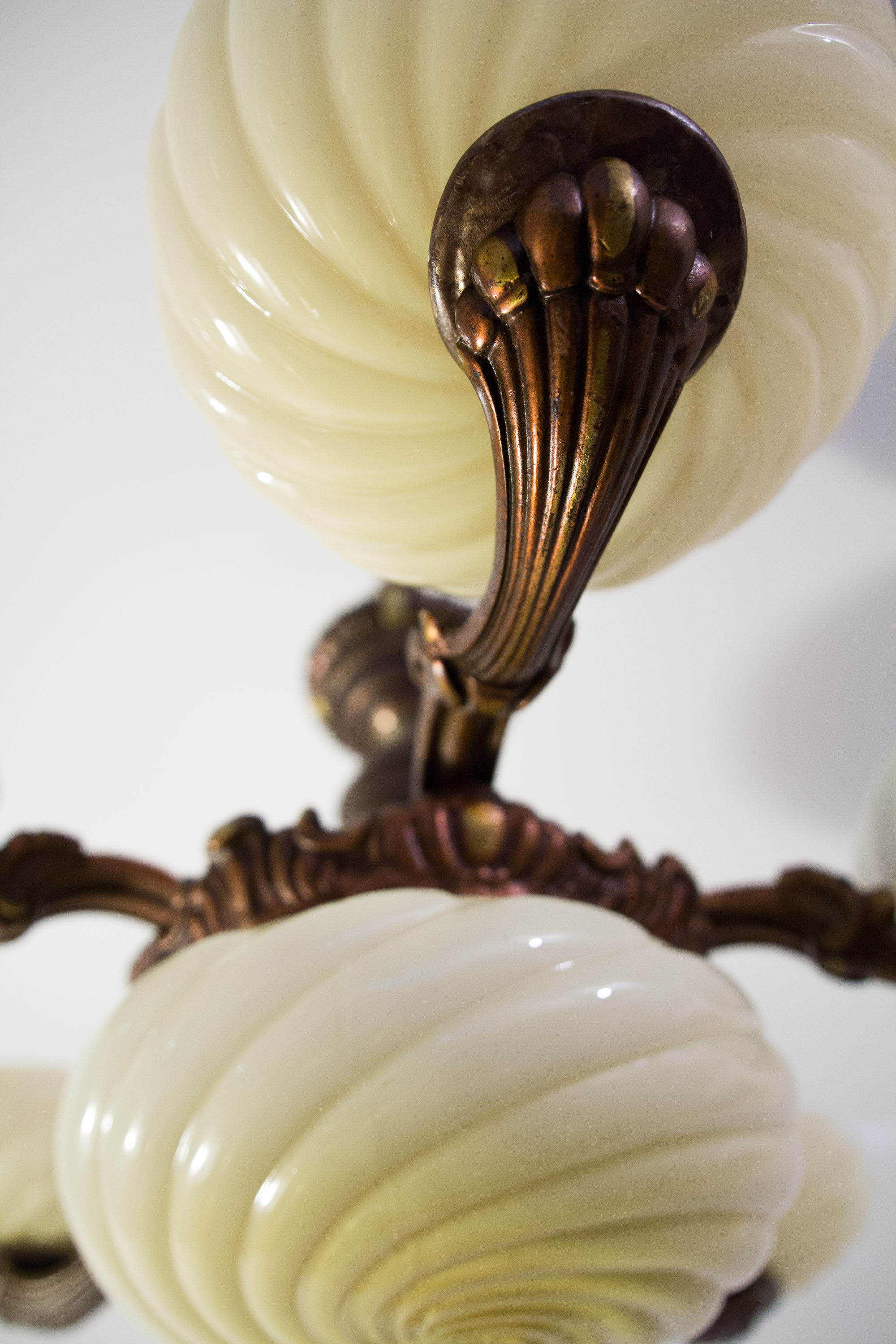 Antique center bowl chandelier