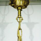 12-light bronze and crystal cage chandelier