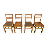 Series of 4 vintage bistro chairs 1950