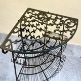 Etagère d'angle en fer forgé vintage