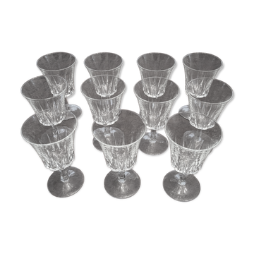 Set of 11 Luminarc stemmed glasses from the Régence collection
