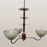 Chrome-plated brass chandelier, 1930s