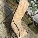 Lounge flesh wrought iron and braided wicker