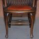 Chaise de capitaine anglaise antique édouardienne en chêne Ralph Johnson