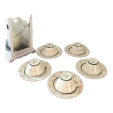 Set of 5 cups and 5 under cup old gien model tamaris
