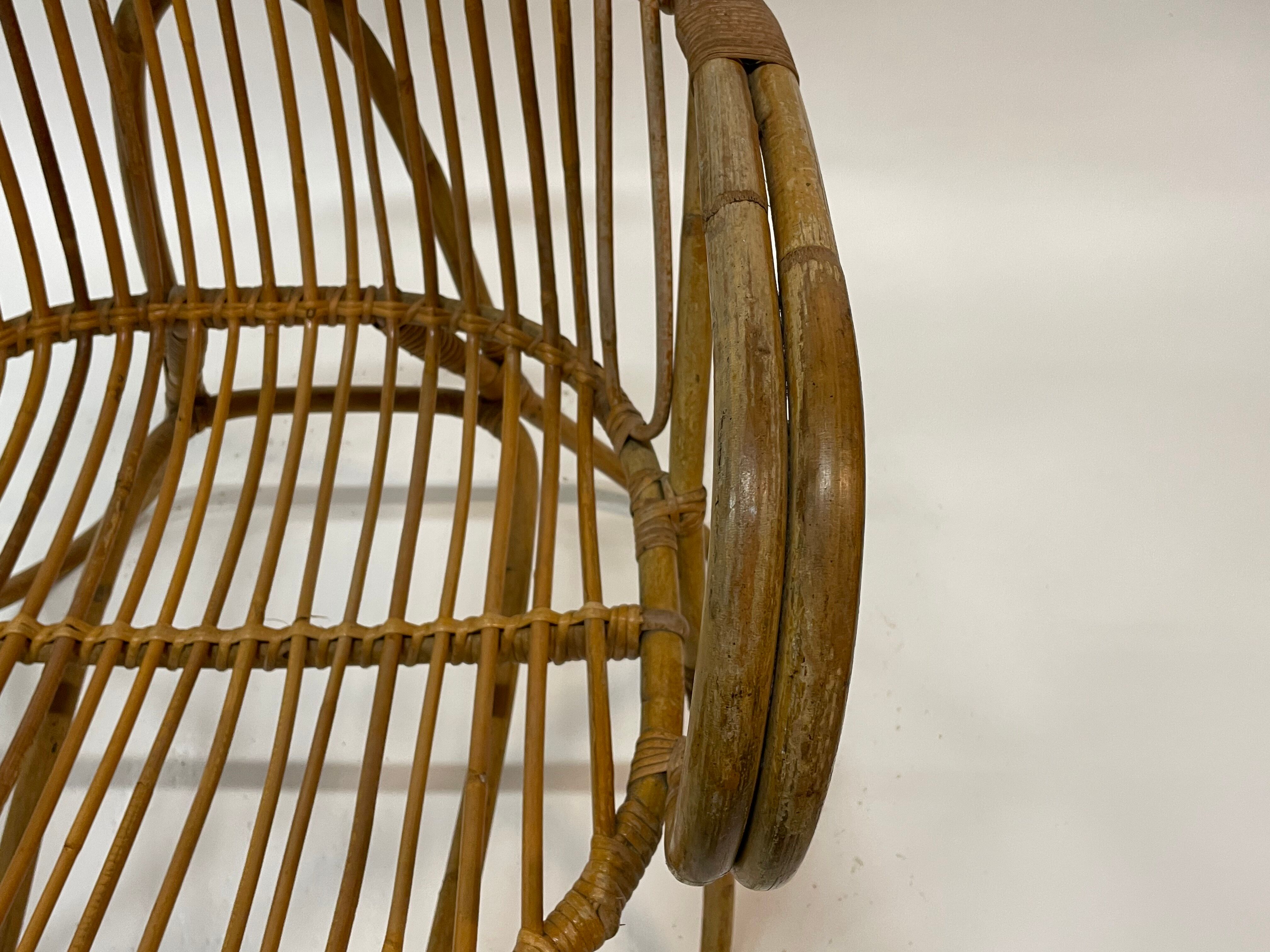 Vintage rattan chair by Dirk van Sliedregt Rohe Noordwolde 1960 from the Netherlands