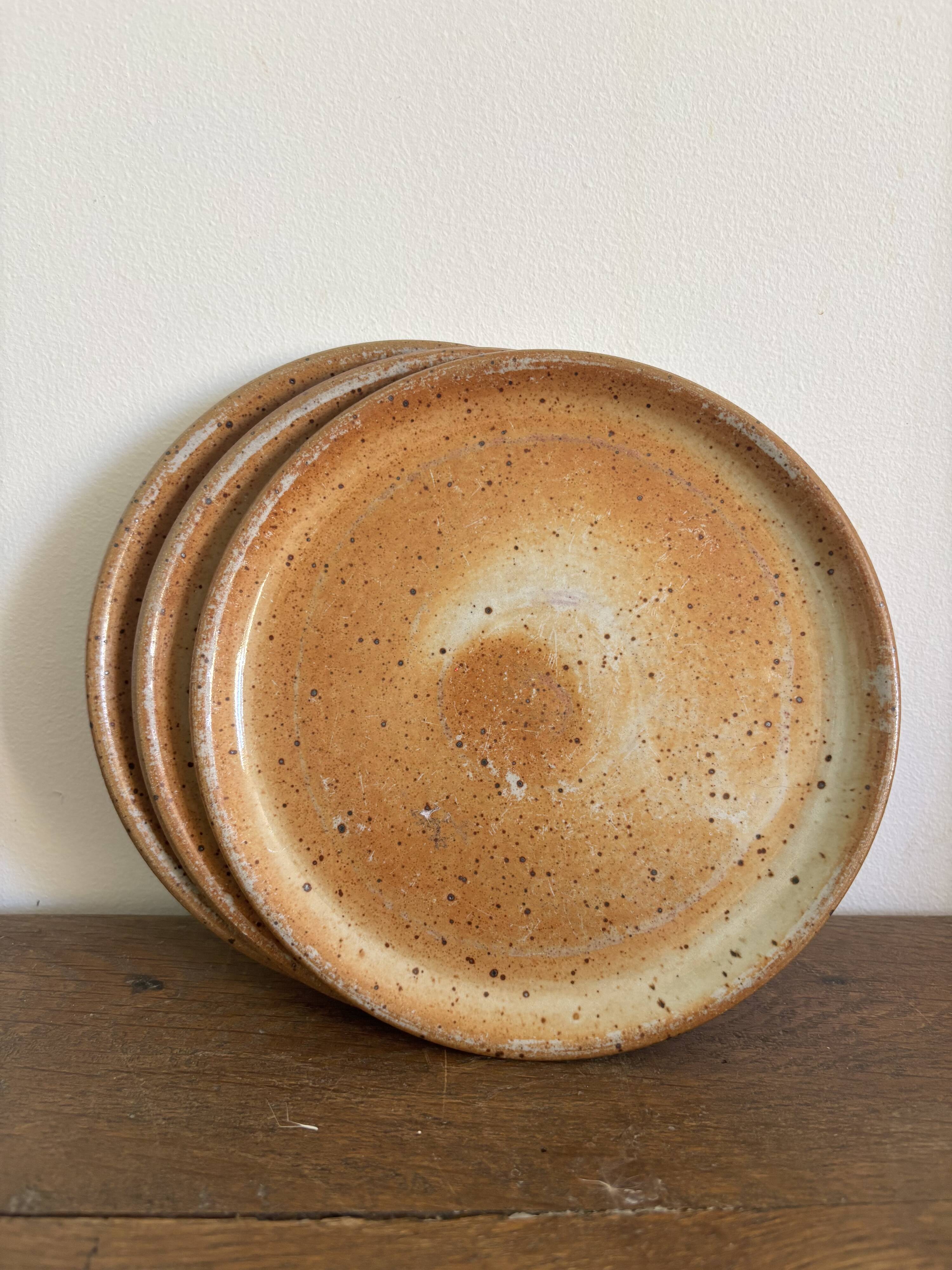 Vintage french stoneware ceramics set – mineral earth