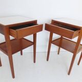 Vintage Pair of Teak Bedside Side Tables By Remploy