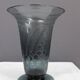 Art Deco Blue Vase Cleared with Acid