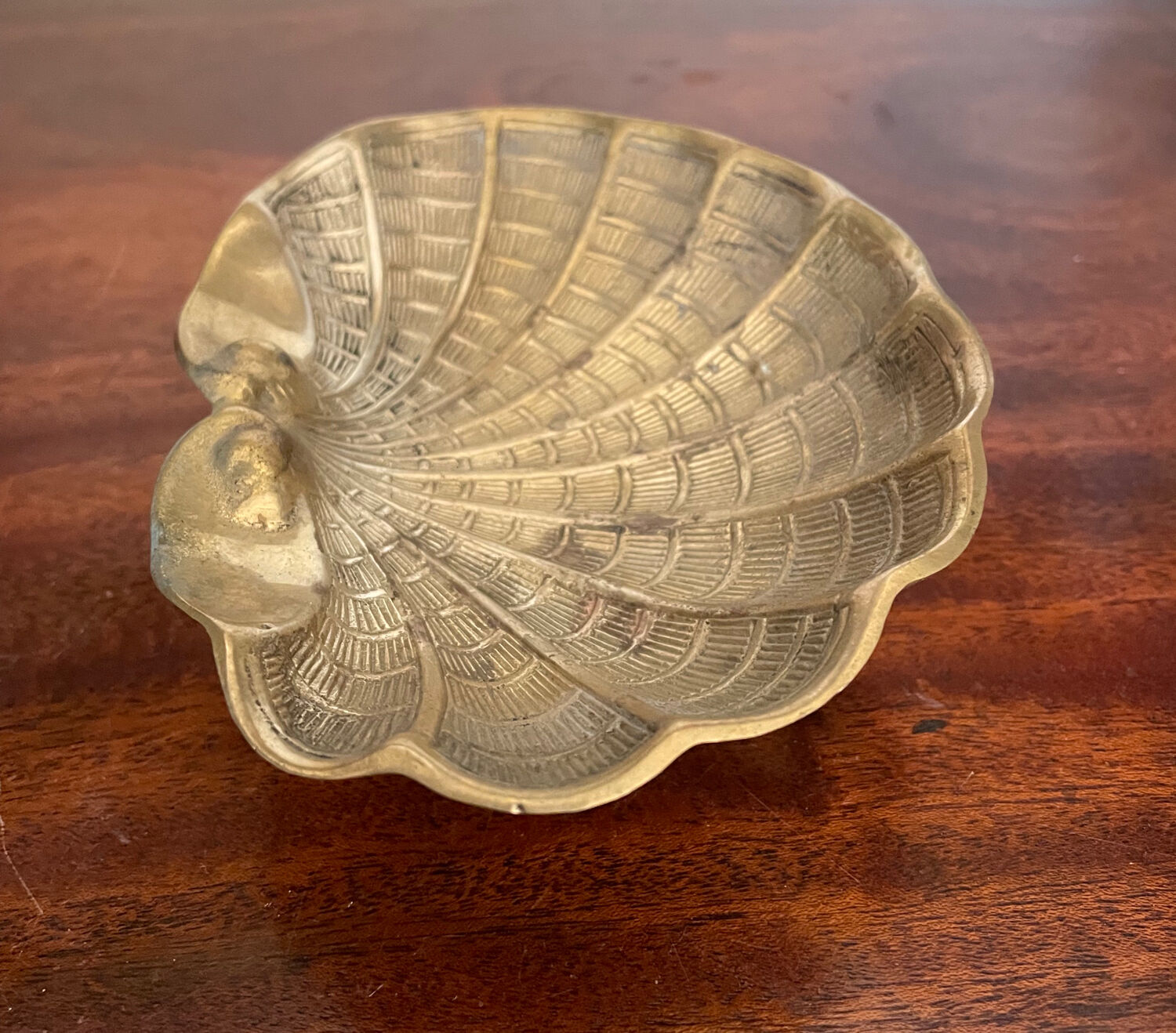 Old brass font pocket tray