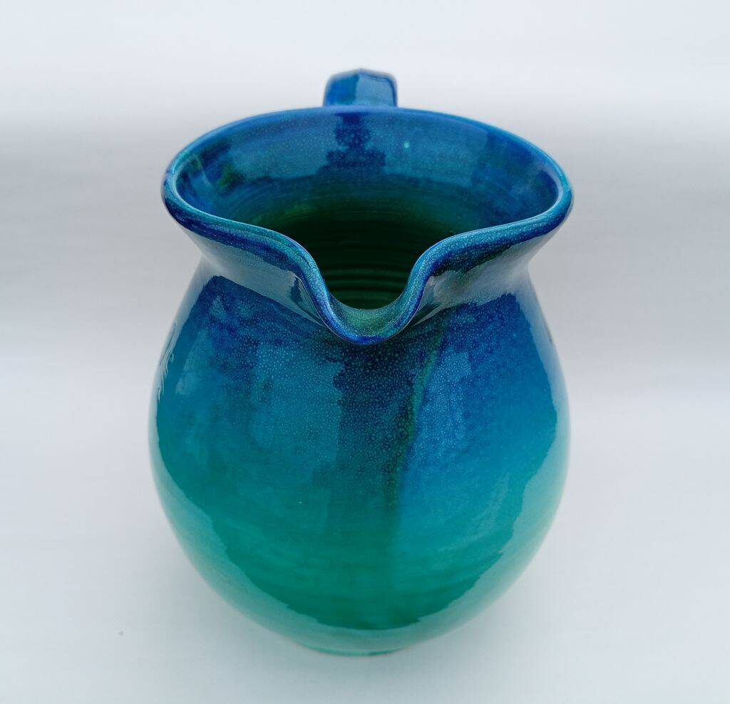 Vintage Mid-Century Ceramic Pitcher in Ombré Style