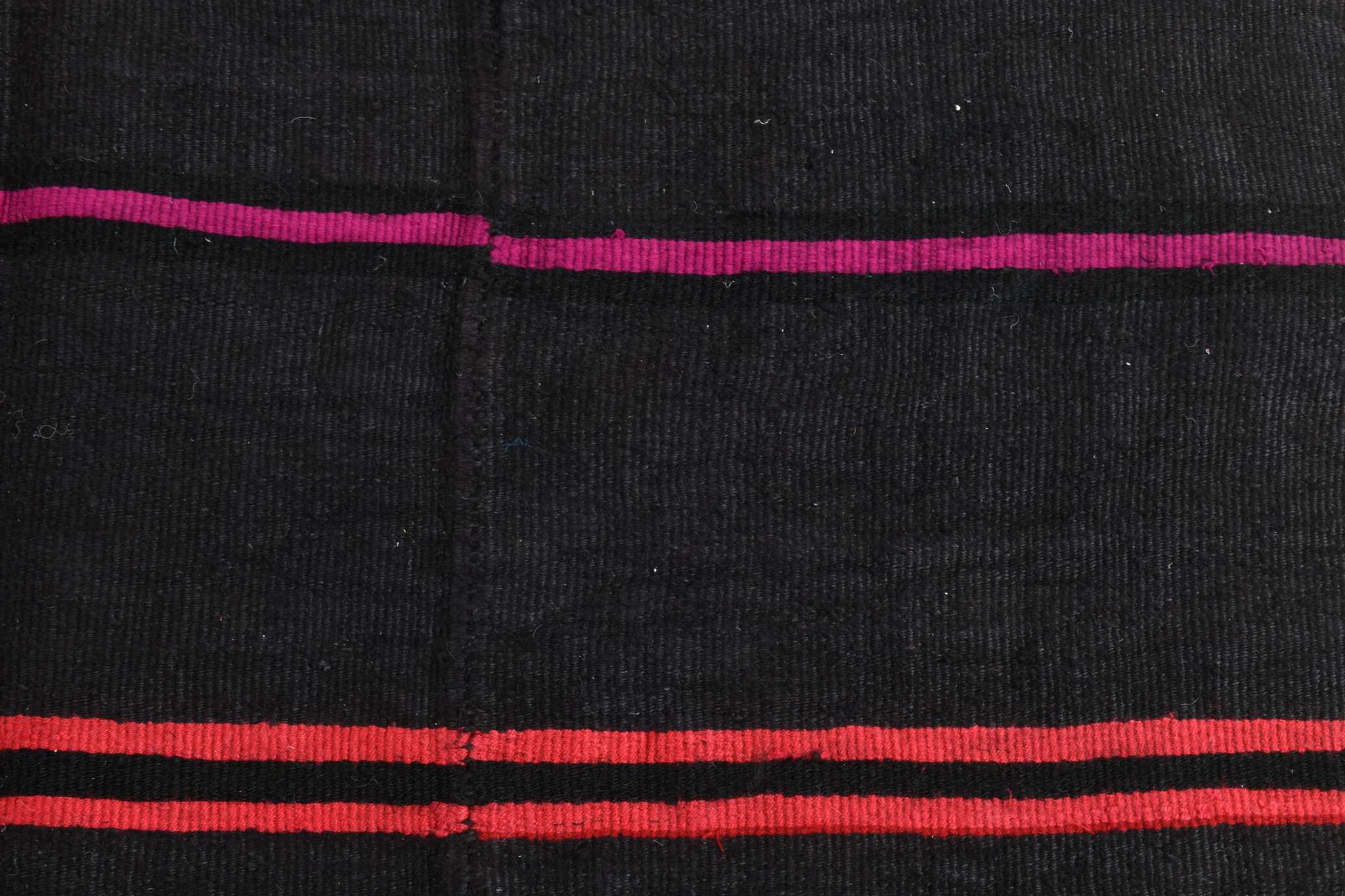 5x7 Grey & Black Striped Vintage Kilim Rug, 155x229Cm