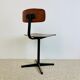 Office children's chair, wooden and metal, 70s