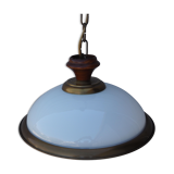 Suspension in white opaline, its edge in aged brass
