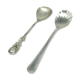 Pair of tea spoons, silver-plated brass, Poland, 1960s.