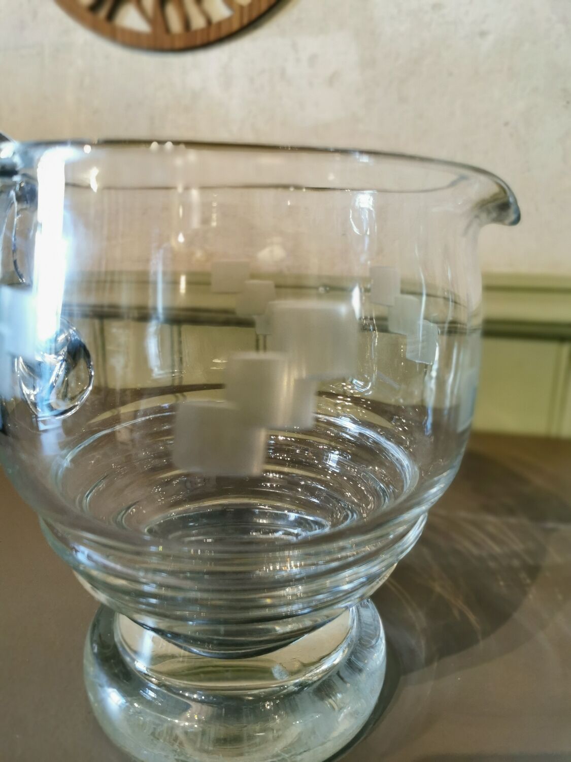 Art deco glass pitcher