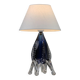 Lampe de table en verre art bleu et cristal — Suède, vers 1955-1965