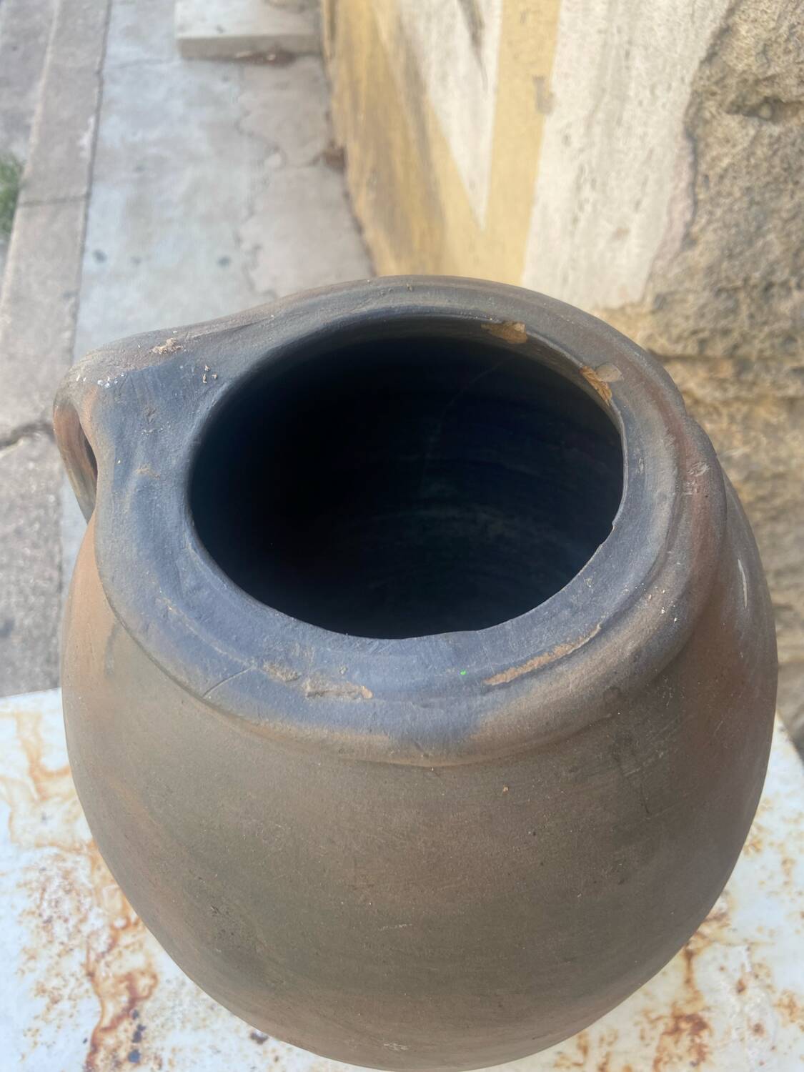 Large old terracotta vase