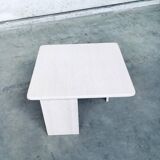 Vintage Italian Postmodern Square Granite Stone Side Table, 1970s