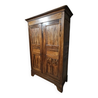Louis Philippe period walnut wardrobe from the early 19th century, circa 1830.