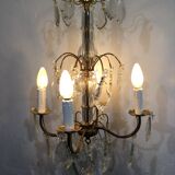 Chandelier 4 lights bronze and tassels
