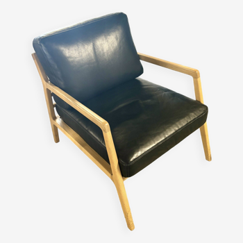 Fauteuil Osaka Cuir Noir - Altassina