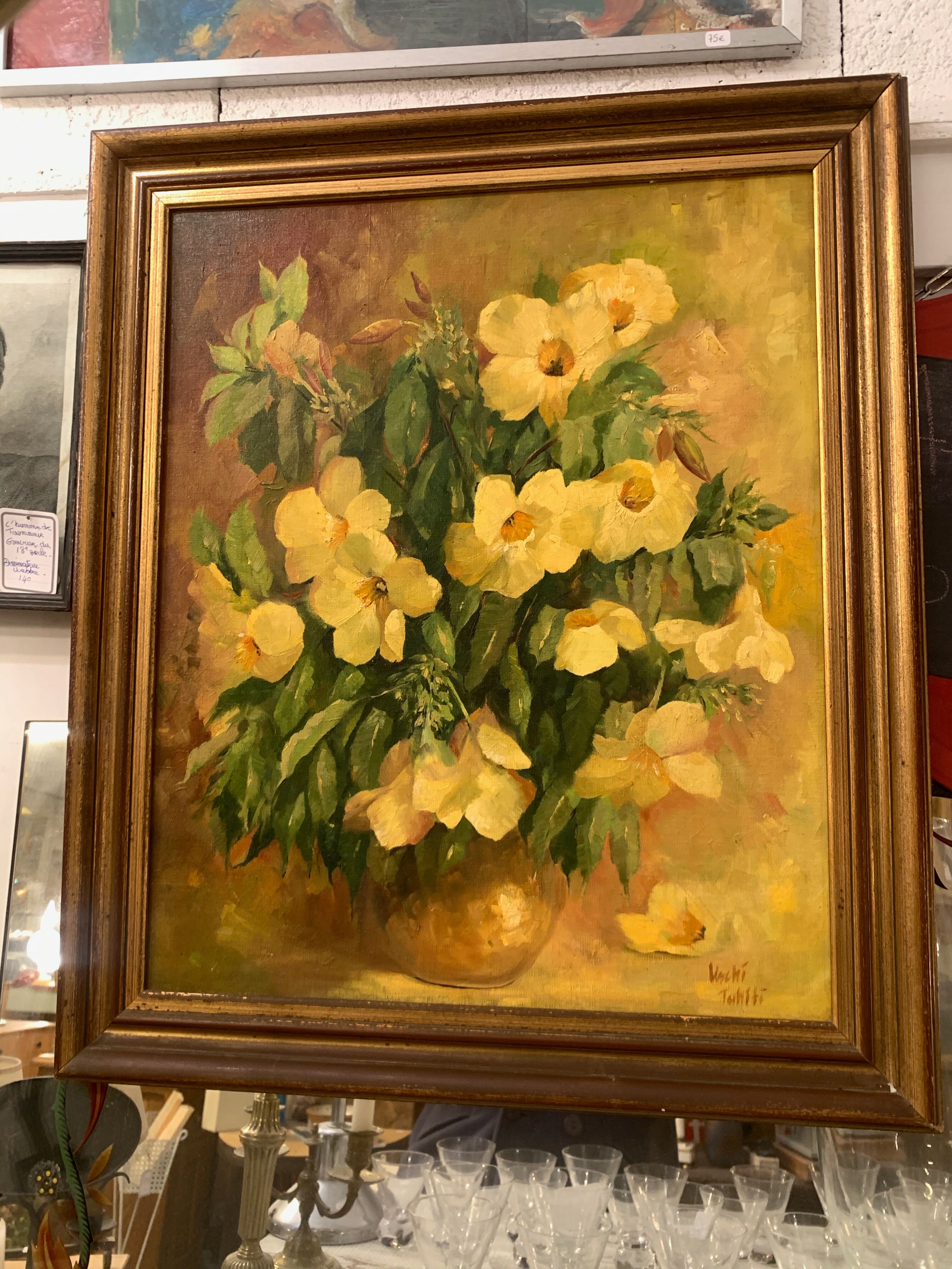 Tableau de Uschi, huile sur isorel encadrée