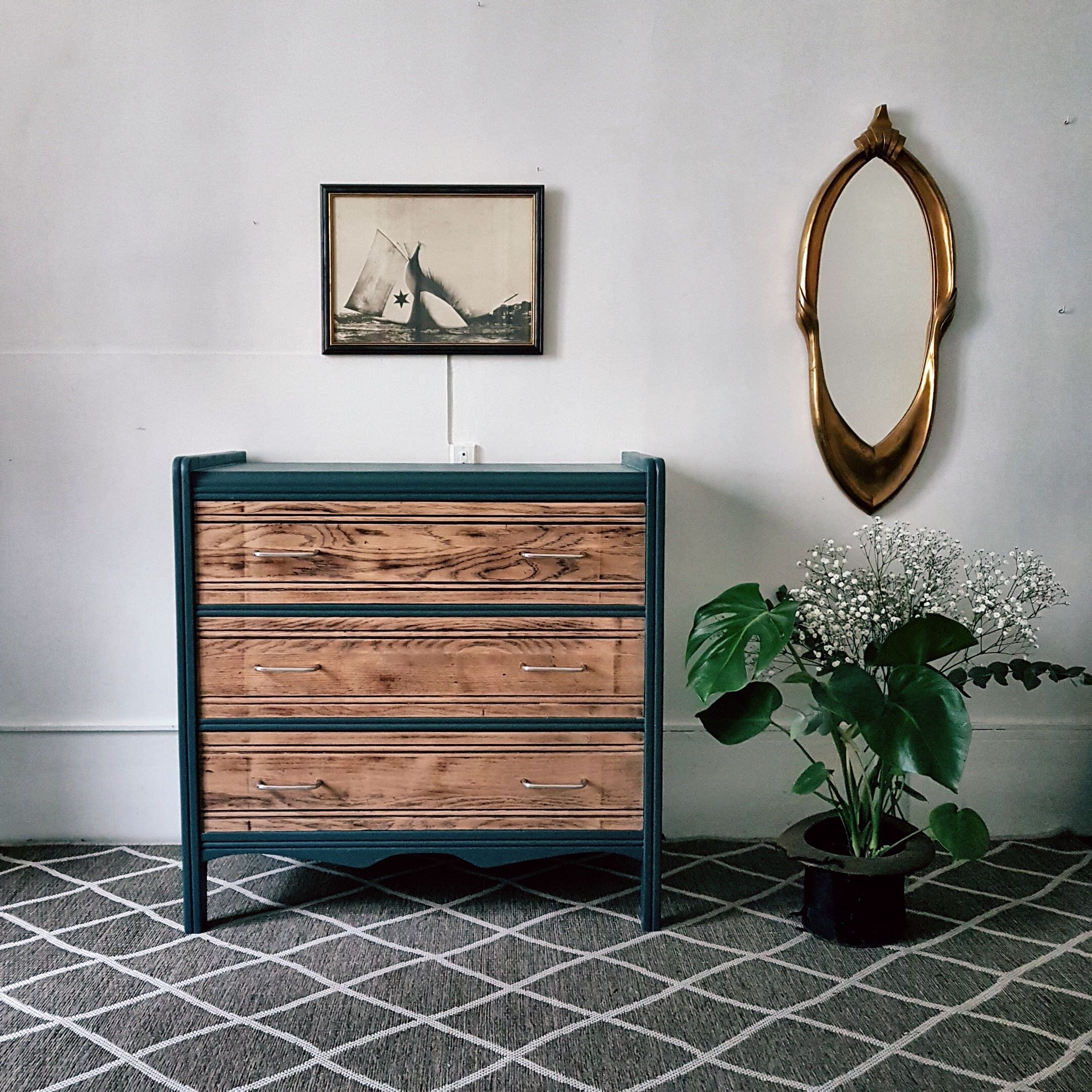 Mirror Golden patina gotham 31x80cm