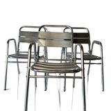 Set of 3 aluminum bistro chairs