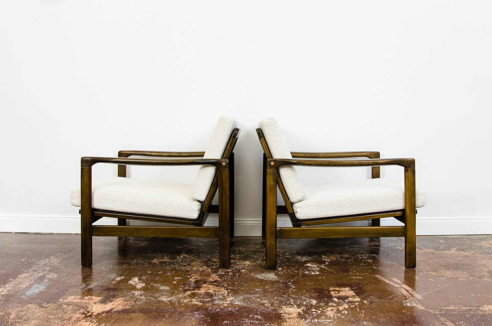 Mid Century Modern Armchairs By Zenon Bączyk, 1960's, Set Of 2