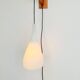Vintage Tear Drop Wall Lamp in Teak and White Glass, Denmark, 1960s