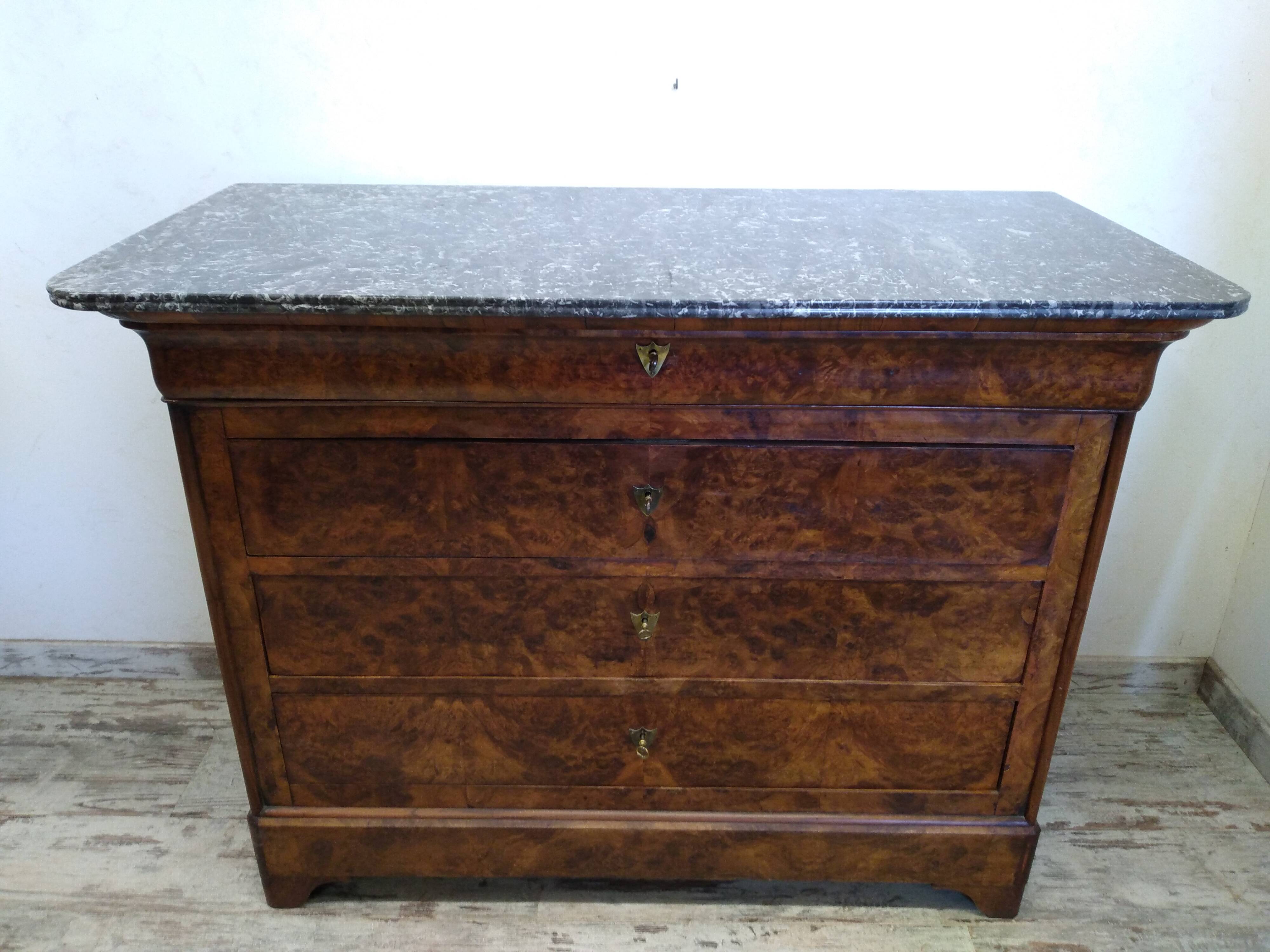 Chest of drawers with old marble