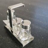 Epsilon condiment service in stainless steel and glass 1970