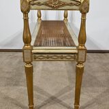 Banquette en Bois Doré et Gris-Vert, style Directoire – Fin XIXe