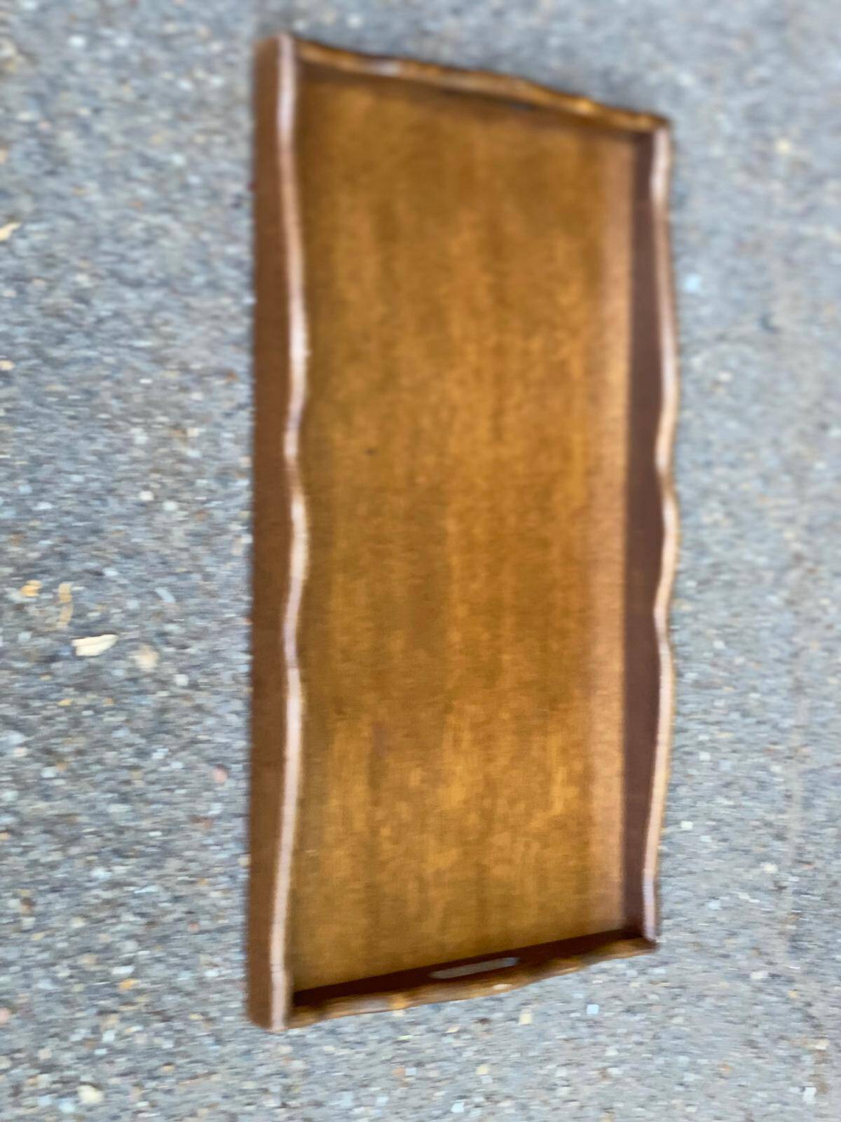 Vintage rectangular solid wood breakfast tray