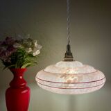Vintage pink clichy glass lampshade pendant light