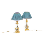 Pair of lamps in metal and bronze circa 1880