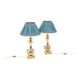 Pair of lamps in metal and bronze circa 1880