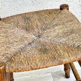 Stool old straw and oak country way