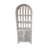White rattan library.