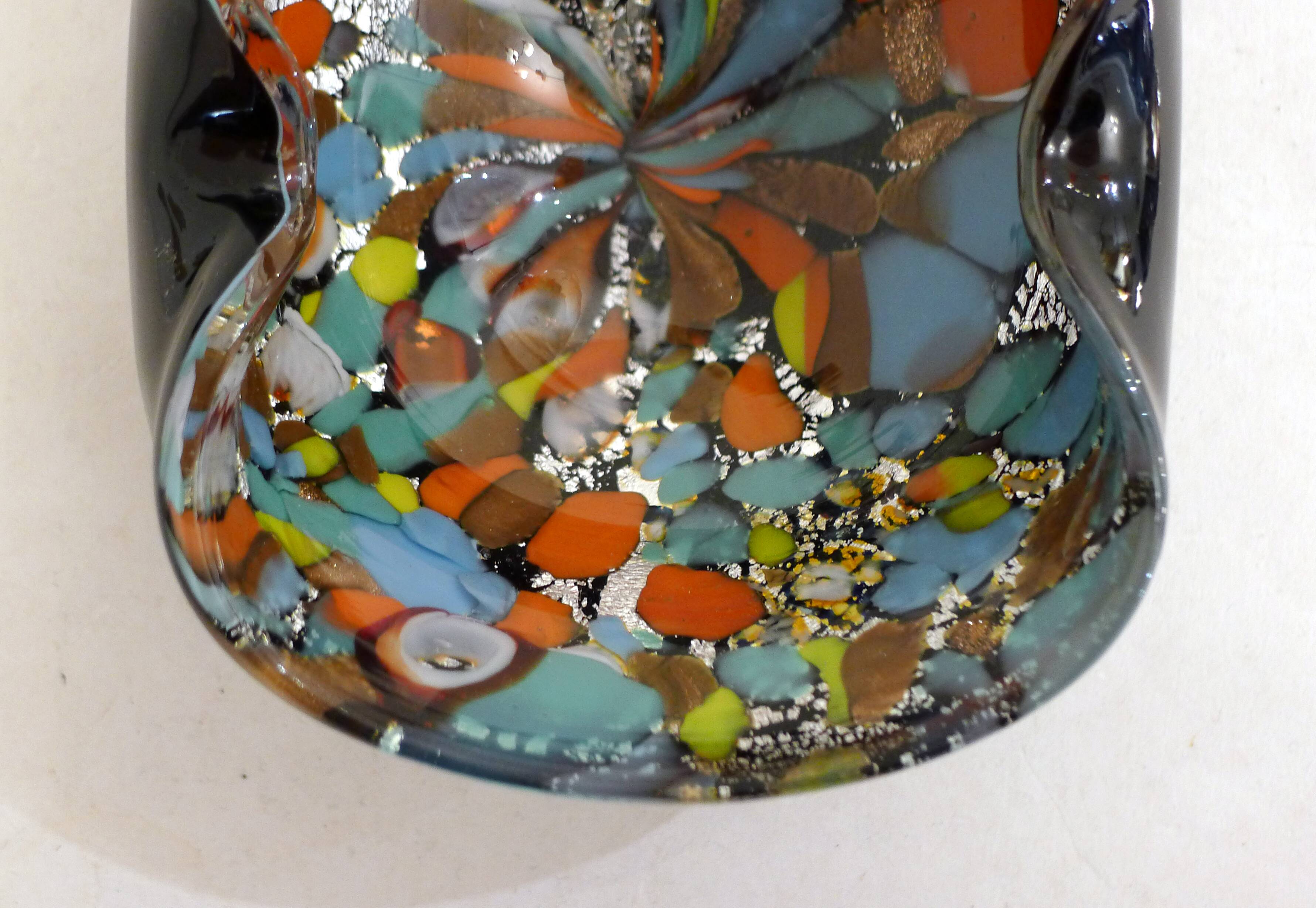 Cendrier Confettis en verre de Murano soufflé