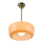 Lampe suspendue en verre rose vintage de style mid-century modern